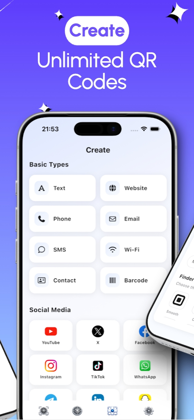 QR creation screen