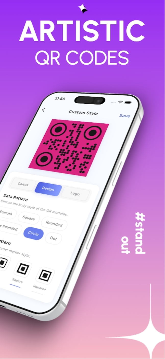 QR customization screen